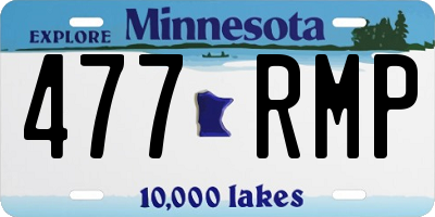 MN license plate 477RMP