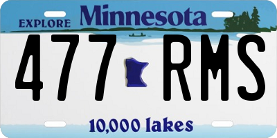MN license plate 477RMS