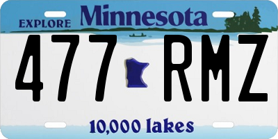 MN license plate 477RMZ