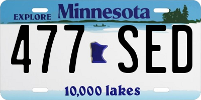 MN license plate 477SED
