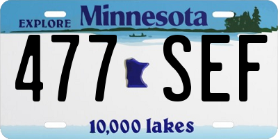 MN license plate 477SEF