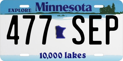 MN license plate 477SEP