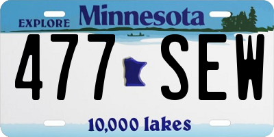 MN license plate 477SEW