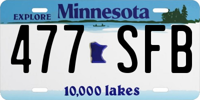 MN license plate 477SFB