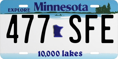 MN license plate 477SFE