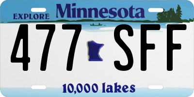 MN license plate 477SFF
