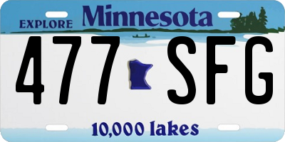 MN license plate 477SFG