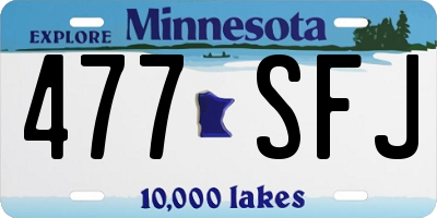 MN license plate 477SFJ