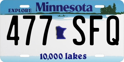 MN license plate 477SFQ