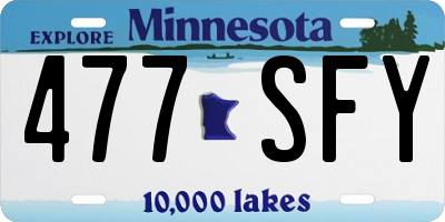 MN license plate 477SFY