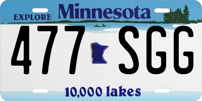 MN license plate 477SGG