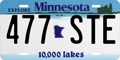 MN license plate 477STE