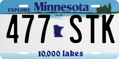 MN license plate 477STK