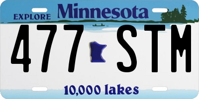 MN license plate 477STM