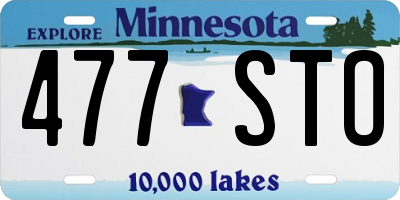 MN license plate 477STO