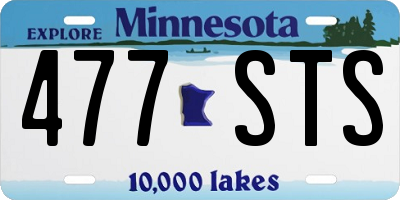 MN license plate 477STS