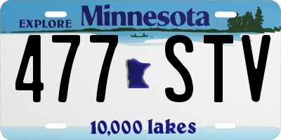 MN license plate 477STV