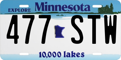 MN license plate 477STW