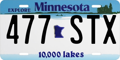 MN license plate 477STX