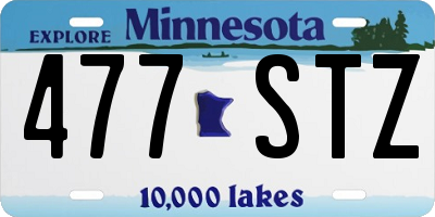 MN license plate 477STZ