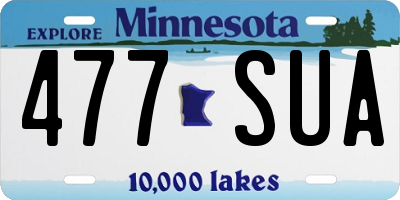 MN license plate 477SUA