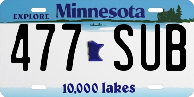MN license plate 477SUB