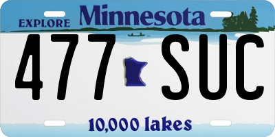 MN license plate 477SUC