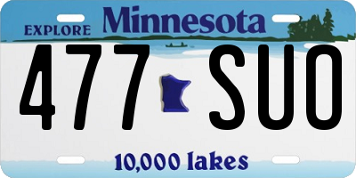 MN license plate 477SUO
