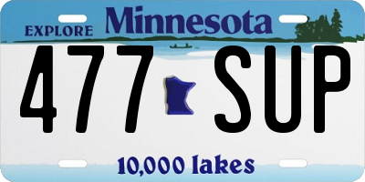MN license plate 477SUP