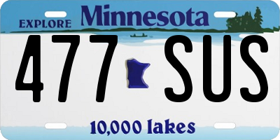 MN license plate 477SUS