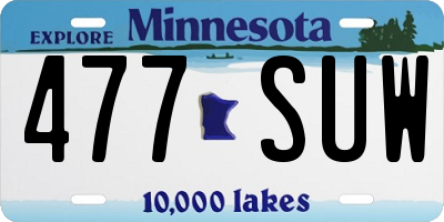 MN license plate 477SUW