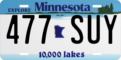 MN license plate 477SUY