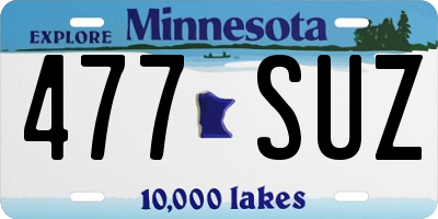 MN license plate 477SUZ