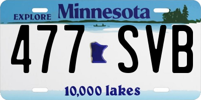 MN license plate 477SVB