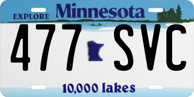 MN license plate 477SVC