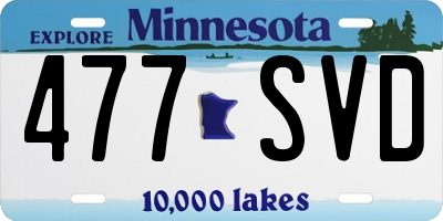 MN license plate 477SVD