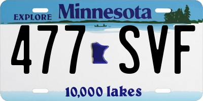 MN license plate 477SVF