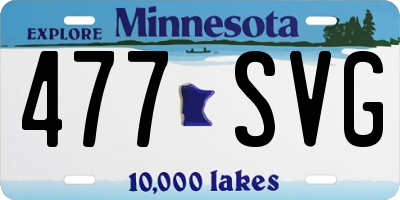 MN license plate 477SVG