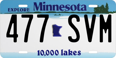 MN license plate 477SVM