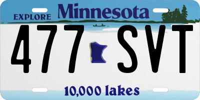 MN license plate 477SVT