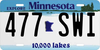 MN license plate 477SWI