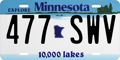 MN license plate 477SWV