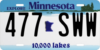 MN license plate 477SWW