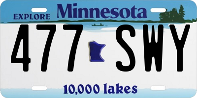 MN license plate 477SWY