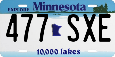 MN license plate 477SXE