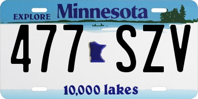 MN license plate 477SZV