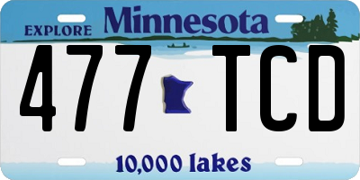 MN license plate 477TCD