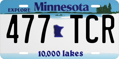 MN license plate 477TCR