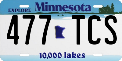 MN license plate 477TCS