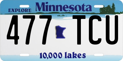 MN license plate 477TCU